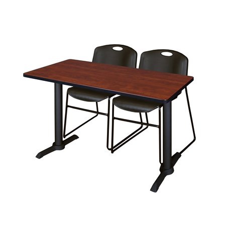 CAIN Rectangle Tables > Training Tables > Cain Training Table & Chair Sets, 48 X 24 X 29, Cherry MTRCT4824CH44BK